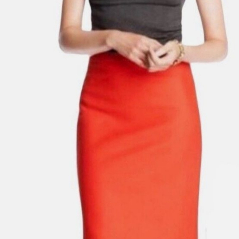 J Crew Petite Coral Pencil Skirt Fully Lined Back Zipper 100% Cotton